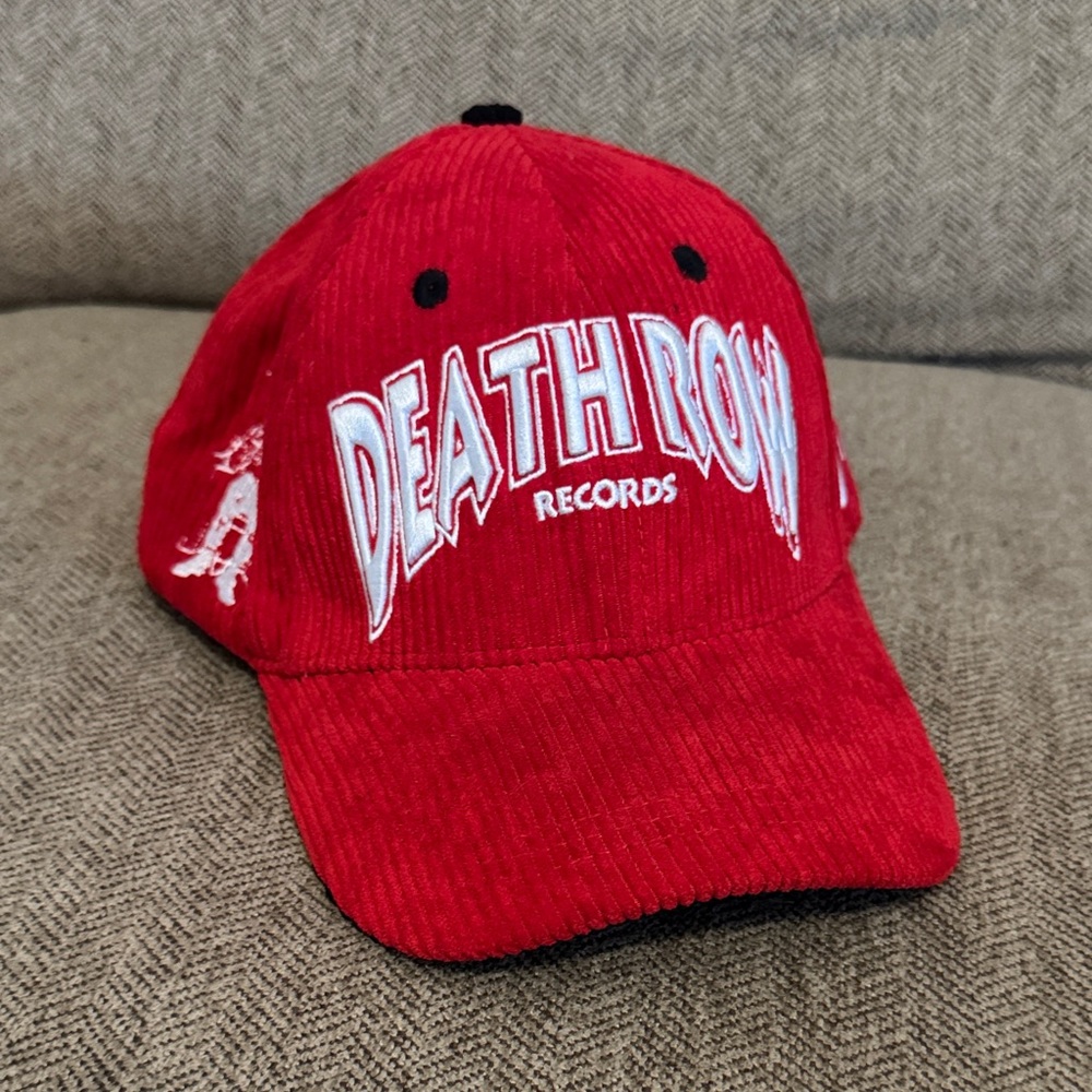 Death Row Records red corduroy SnapBack hat